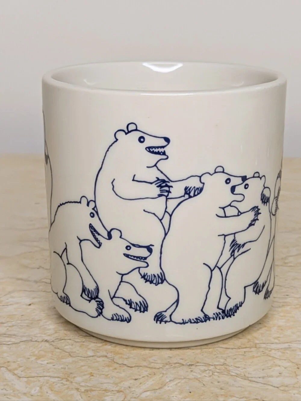 Vintage Taylor & NG Naughty Sexy Bears Orgy Blue Grey White Coffee Mug Cup